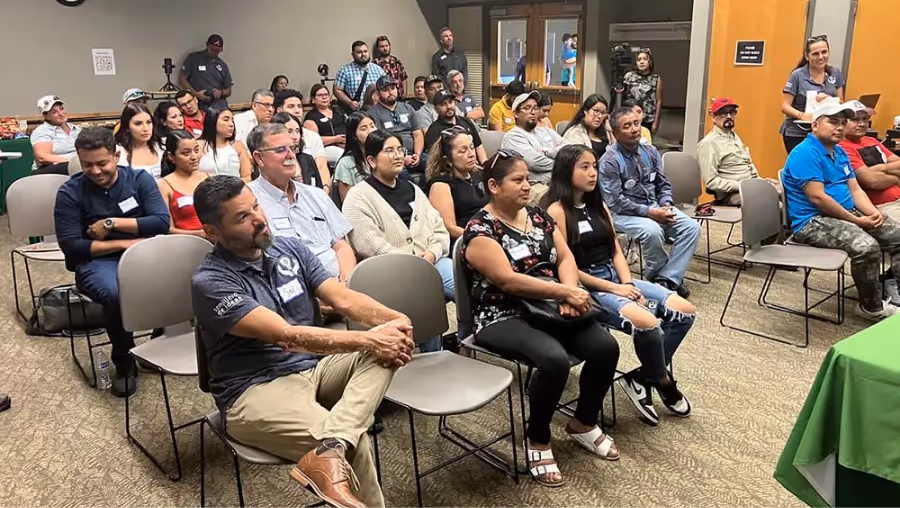 award ceremony for farmworker